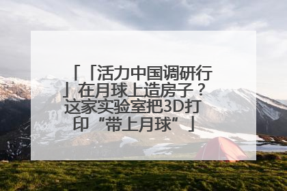 「活力中国调研行」在月球上造房子？这家实验室把3D打印“带上月球”